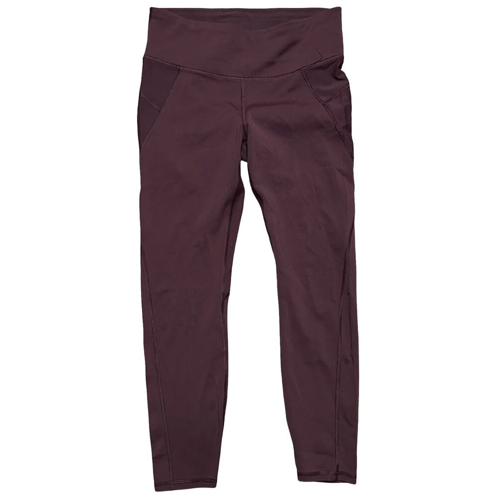 Athleta Stealth 7/8 Tight Womens Medium Maroon Dark Red Performance Gym Running